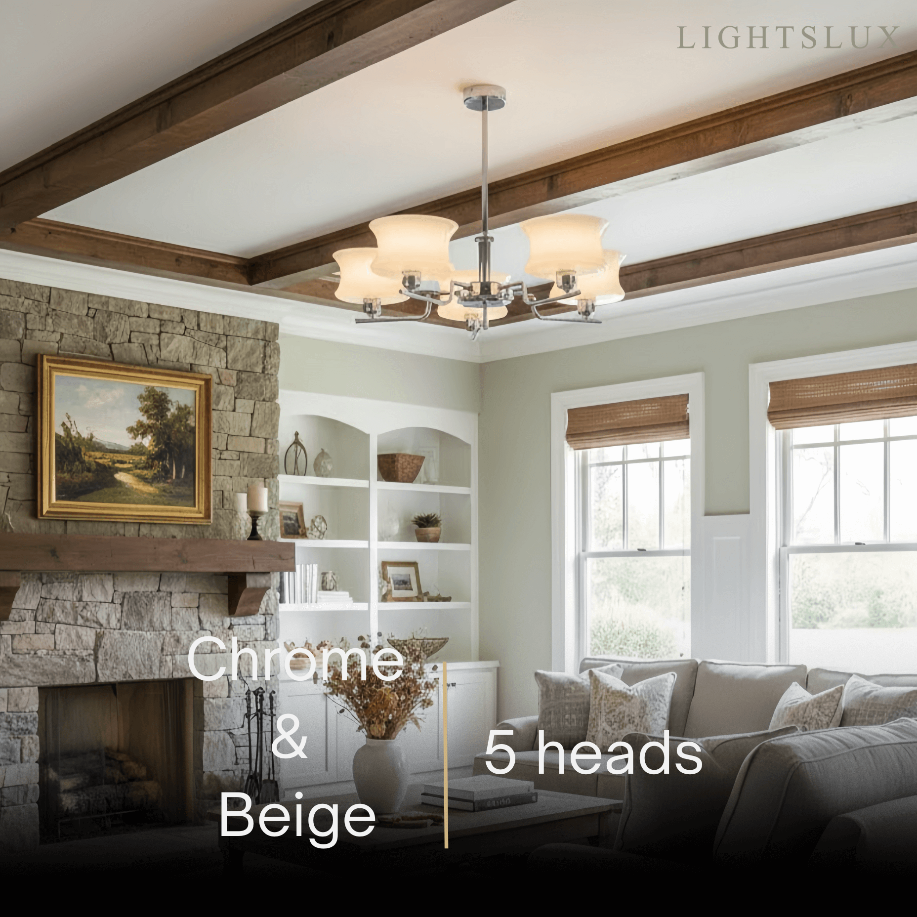 Vintage Chandelier – Gold or Chrome Glass Ceiling Light