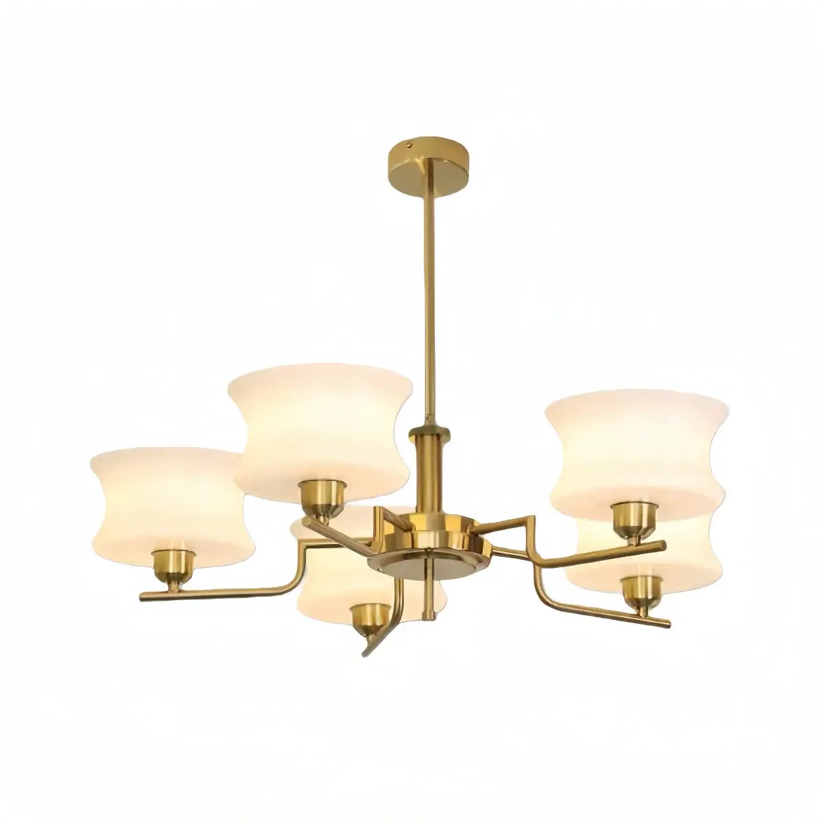 Vintage Chandelier – Gold or Chrome Glass Ceiling Light