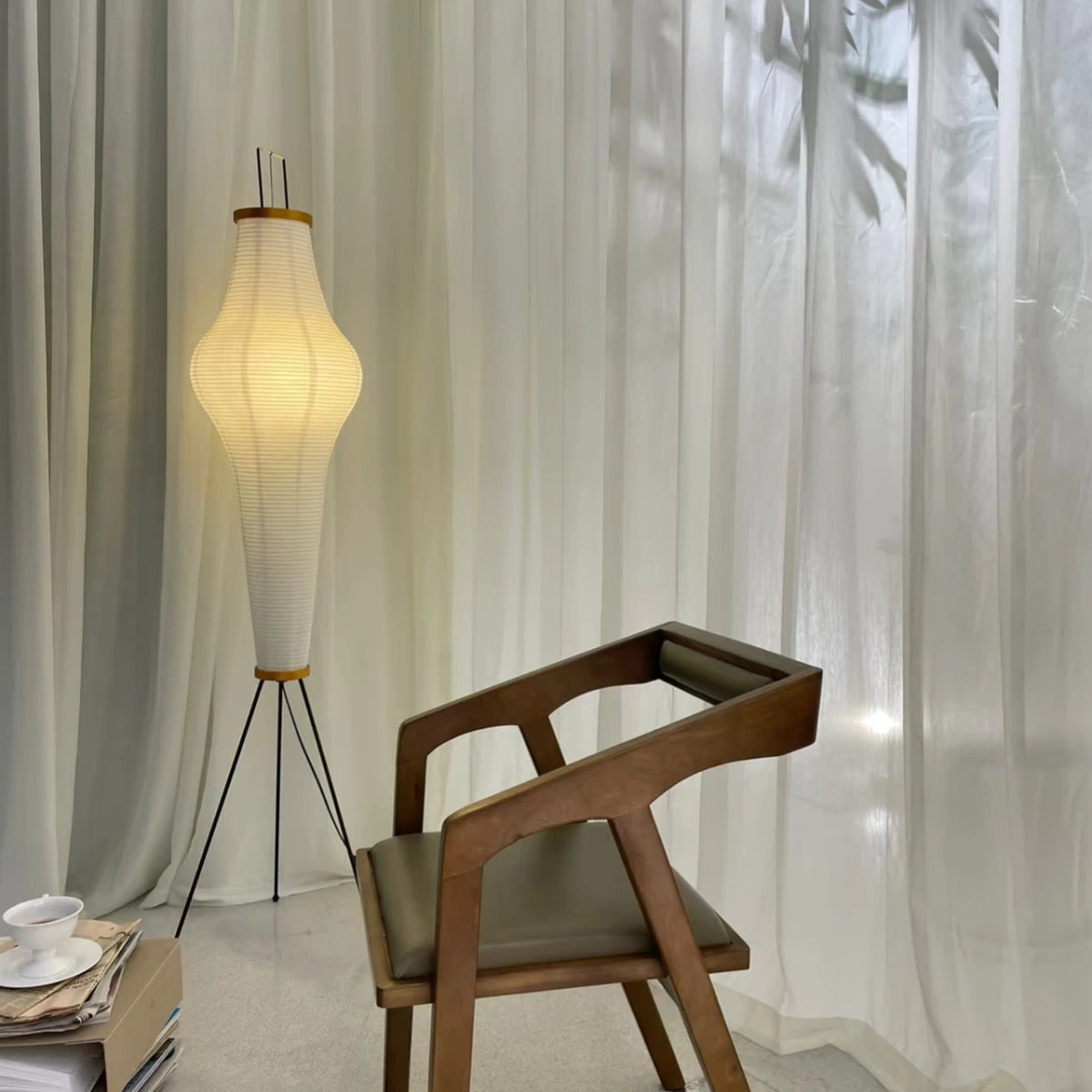 Japanese Floor Lamp – Mulberry Paper Lantern Light