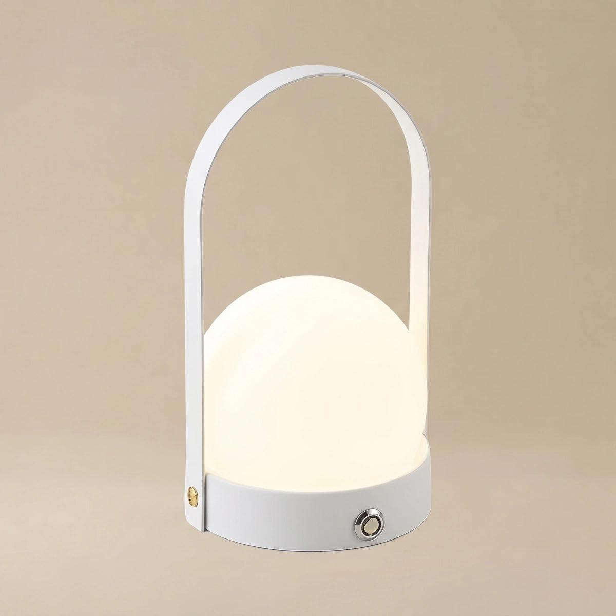 Modern Portable Table Lamp – LED Glass Lantern Light with Handle in Gold, Black or White