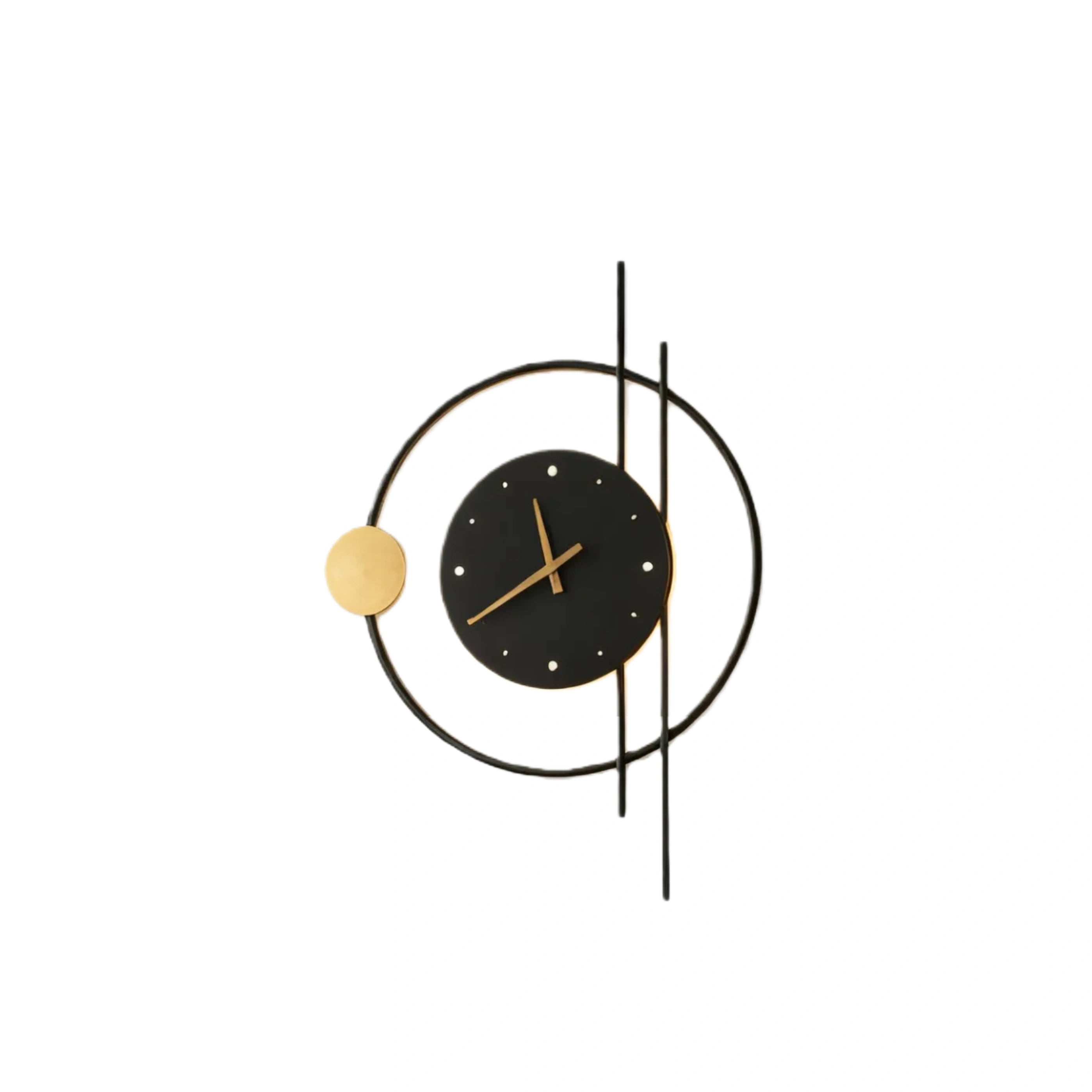 Irondale Art Deco Wall Lamp – Black/Gold Clock-Inspired Design for Living Room