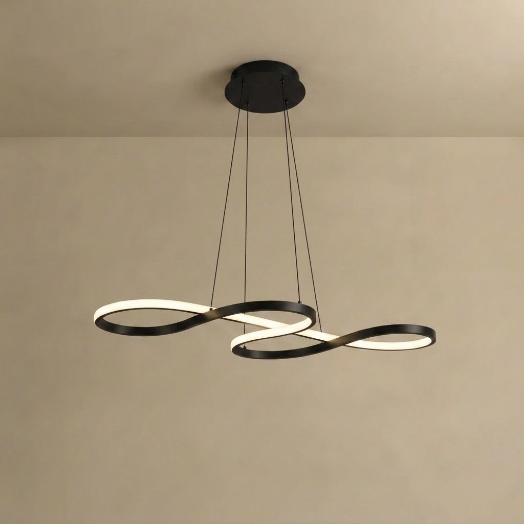 Velora Modern Cross Pendant Light – Black Metal/Acrylic for Dining Room