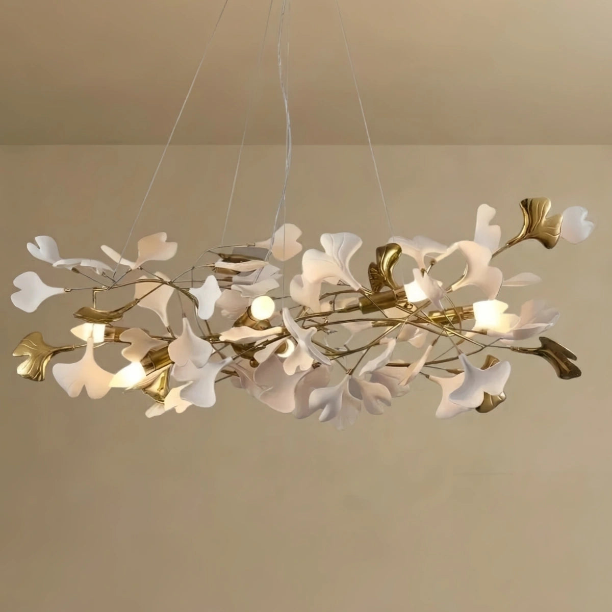 _Deco_Petal-Shaped_Chandelier_Metal_Ceramic_Fixture_for_Living_Room
