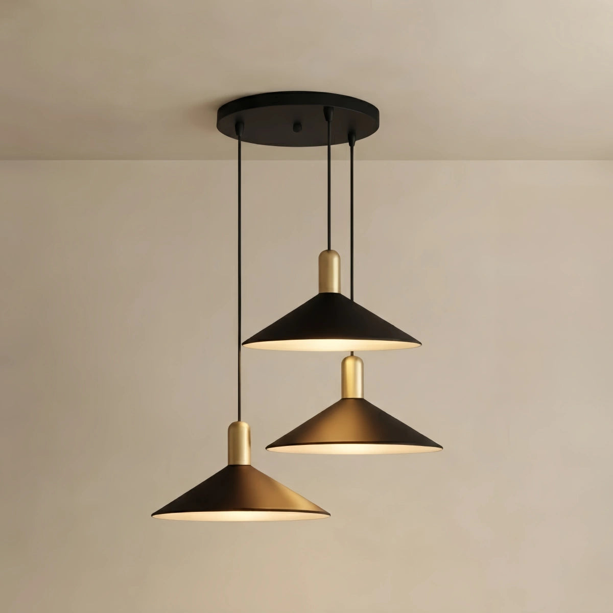 Pendant Light - White/Black/Gold Metal/Acrylic for Bedroom