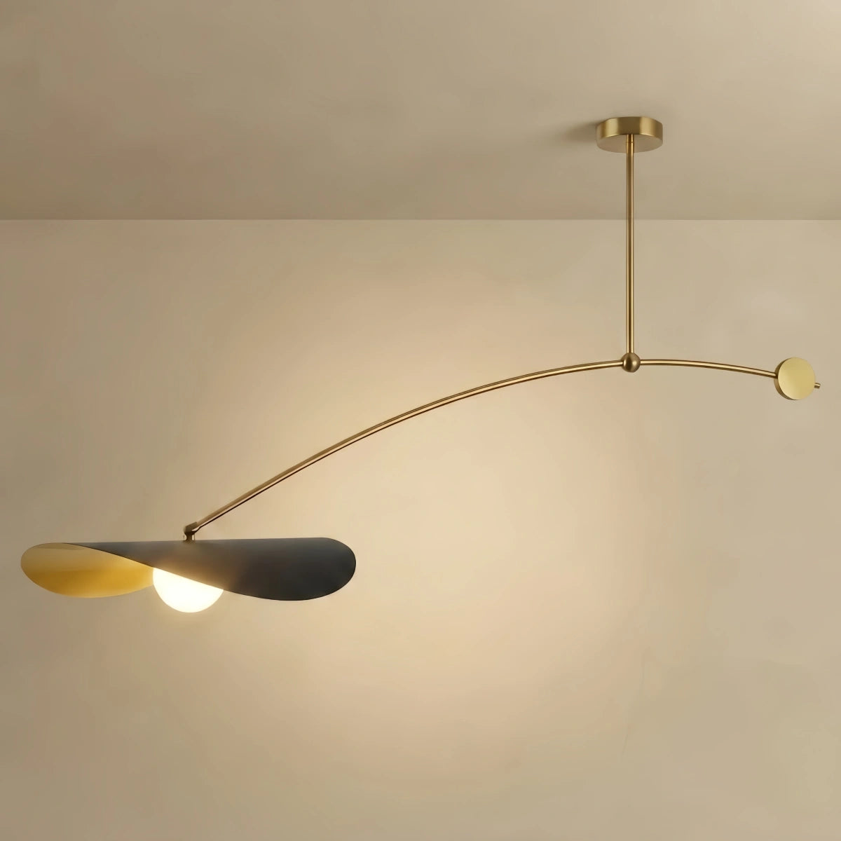 Irondale Modern Pendant Light - Black/White/Gold Metal for Living Room