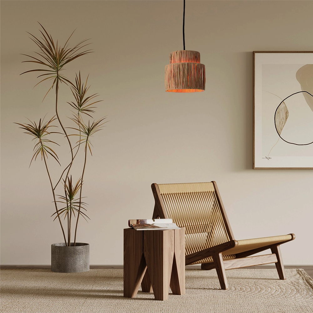 Rustic Wooden Pendant Light