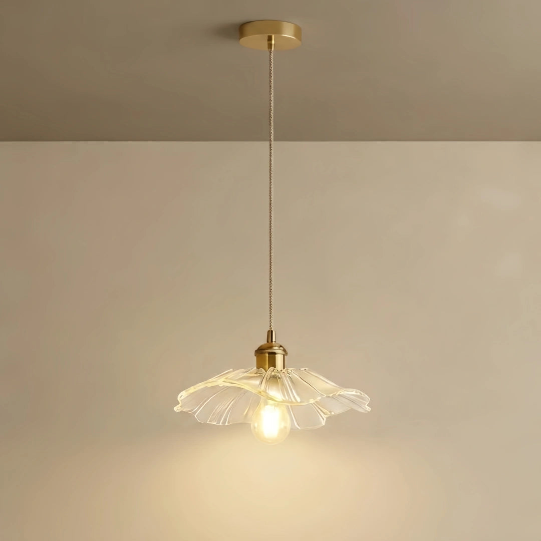 Excelis Royal Pendant Light - Clear Glass/Metal with Hood for Dining Room