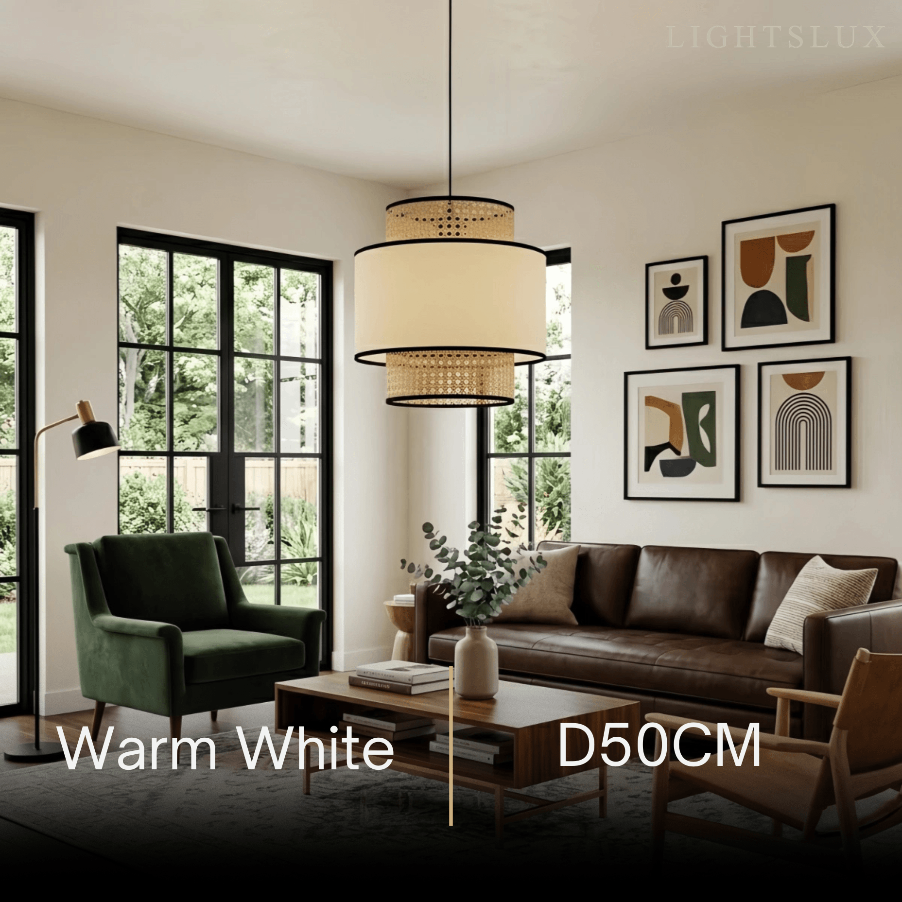 Farmhouse Pendant Light - Fabric