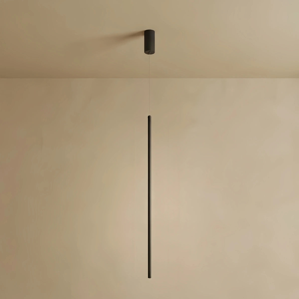 Arcato Minimalist Linear Pendant Light Black Metal Lamp for Bedroom