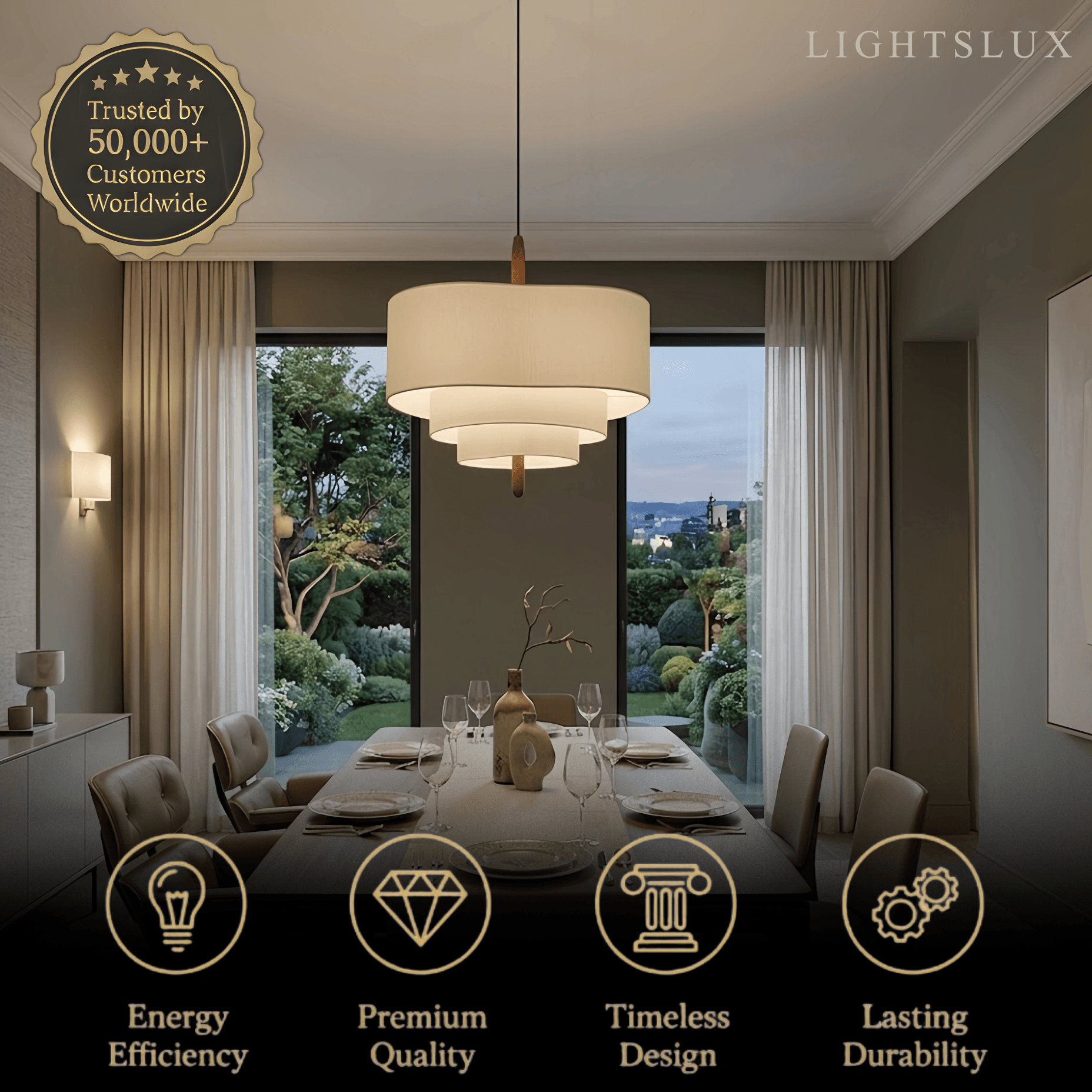 Modern Fabric Pendant Light
