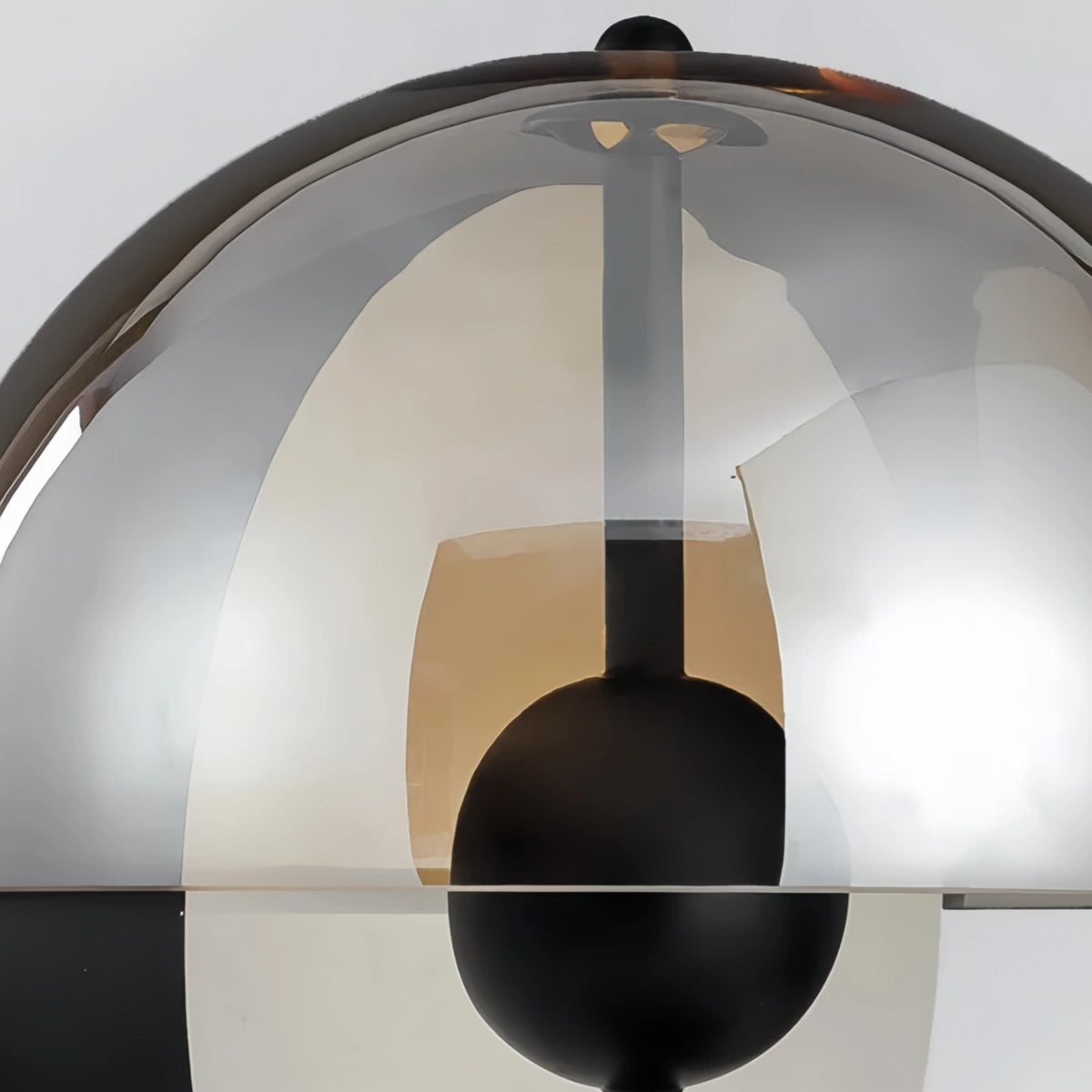 Modern Table Lamp – Iron & Glass Intersecting Hemisphere