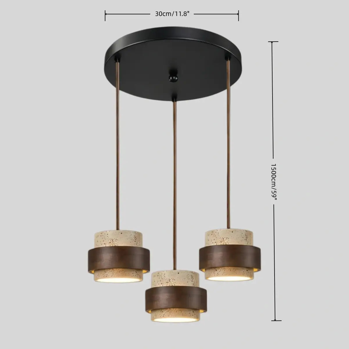 Strata Modern Travertine Pendant Light