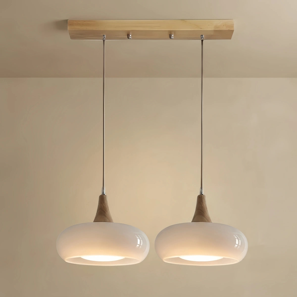 Vetro Modern Glass Pendant Light — Orange/White for Kitchen