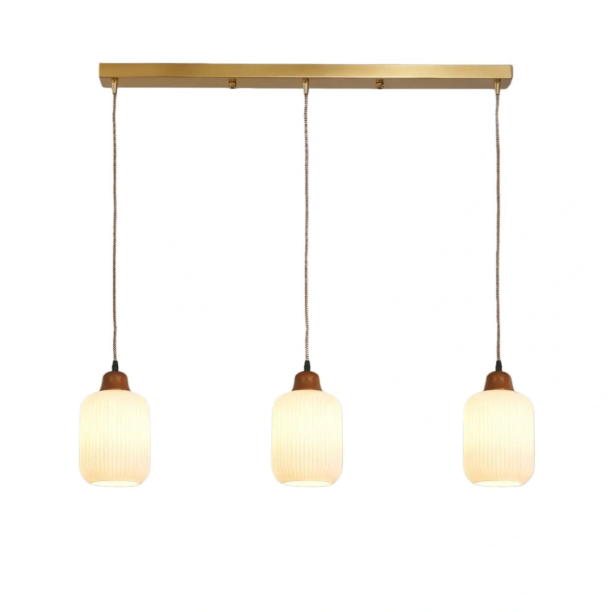 Contemporary Dome Pendant Light – Metal & Ceramic White