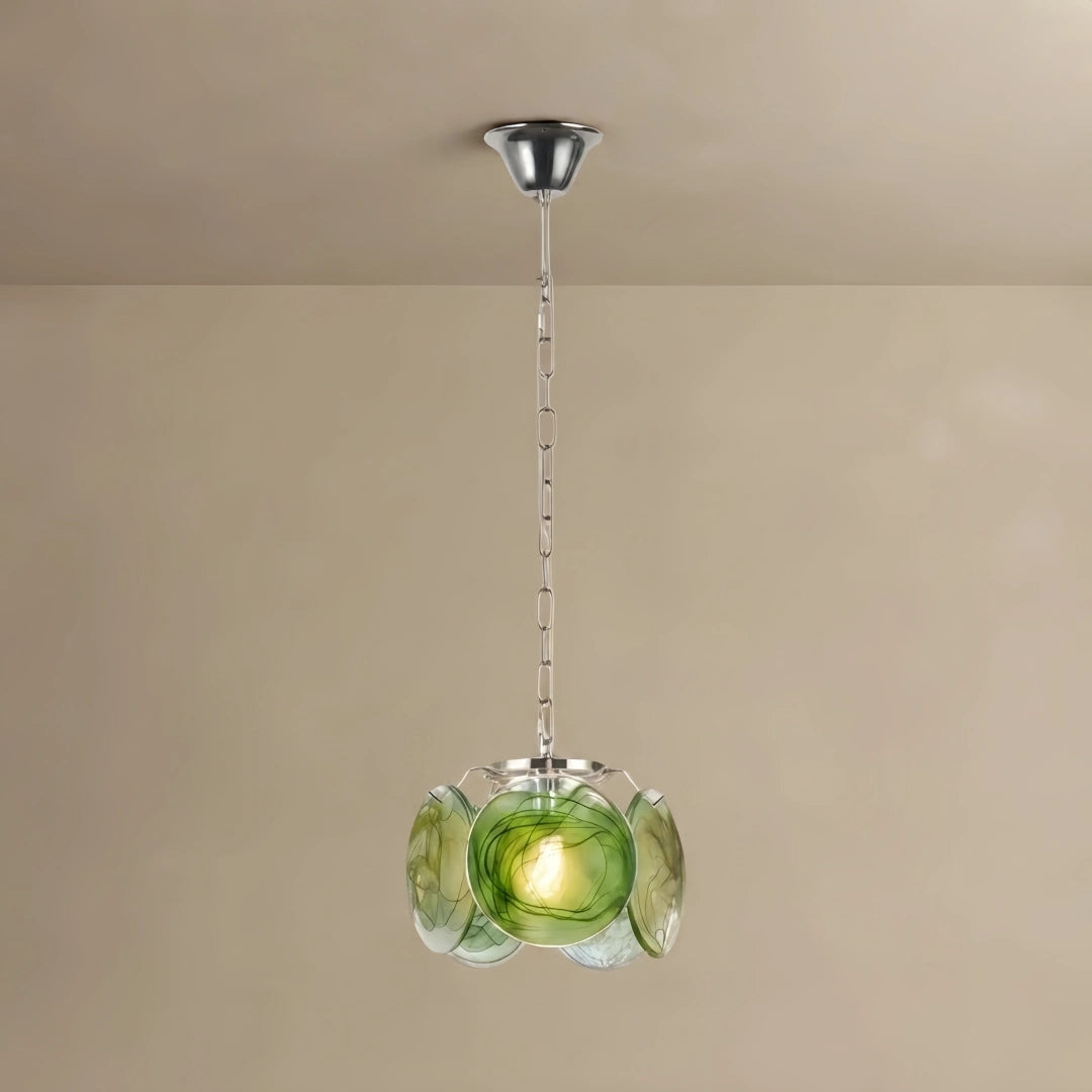 Pendant Light — Hand-Dyed Glass & Metal with Multi-Color for Kitchen Island Entryway