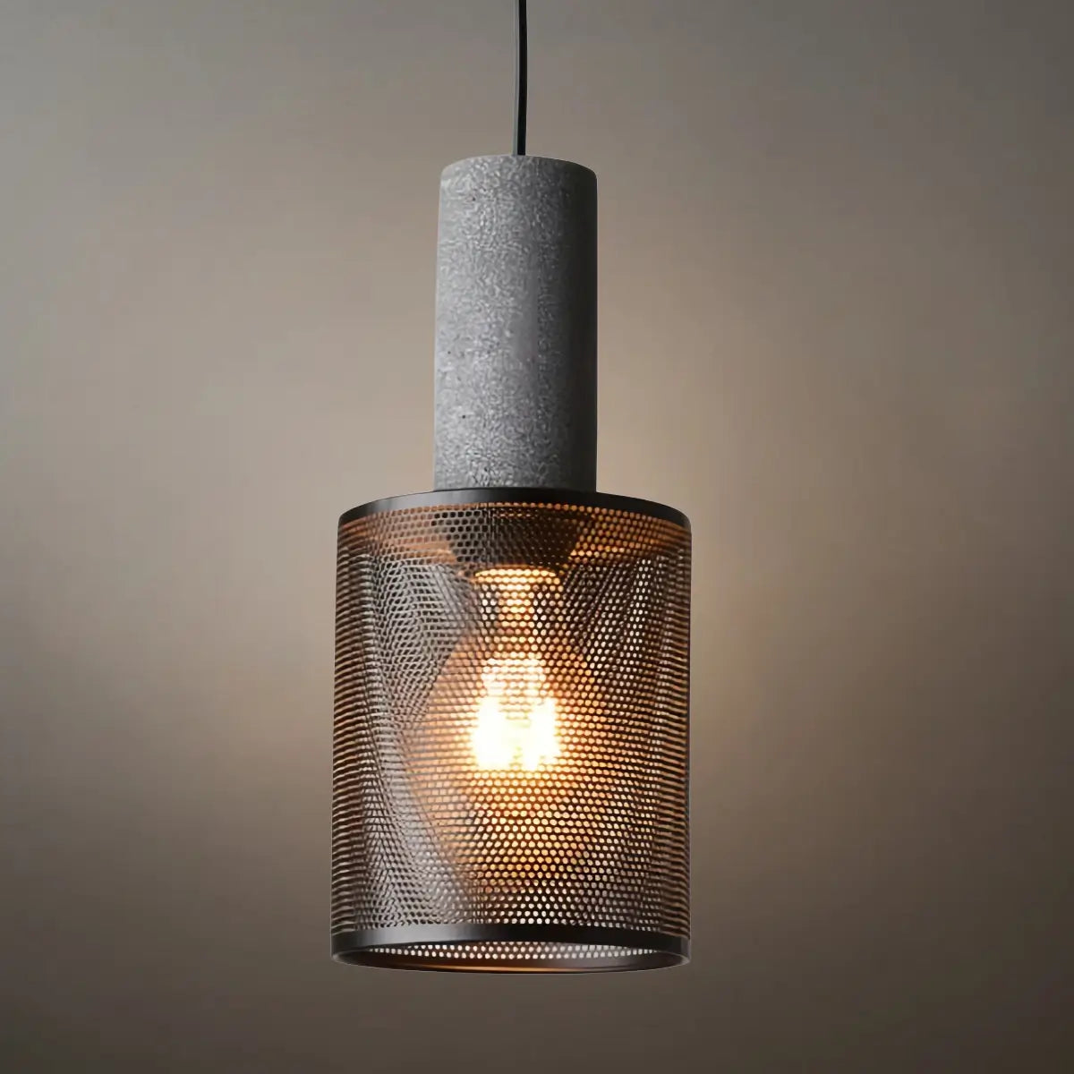 Ferron Industrial Cement Pendant Light – Six Sizes & Adjustable Cable for Kitchen Island/Dining Room/Bedroom
