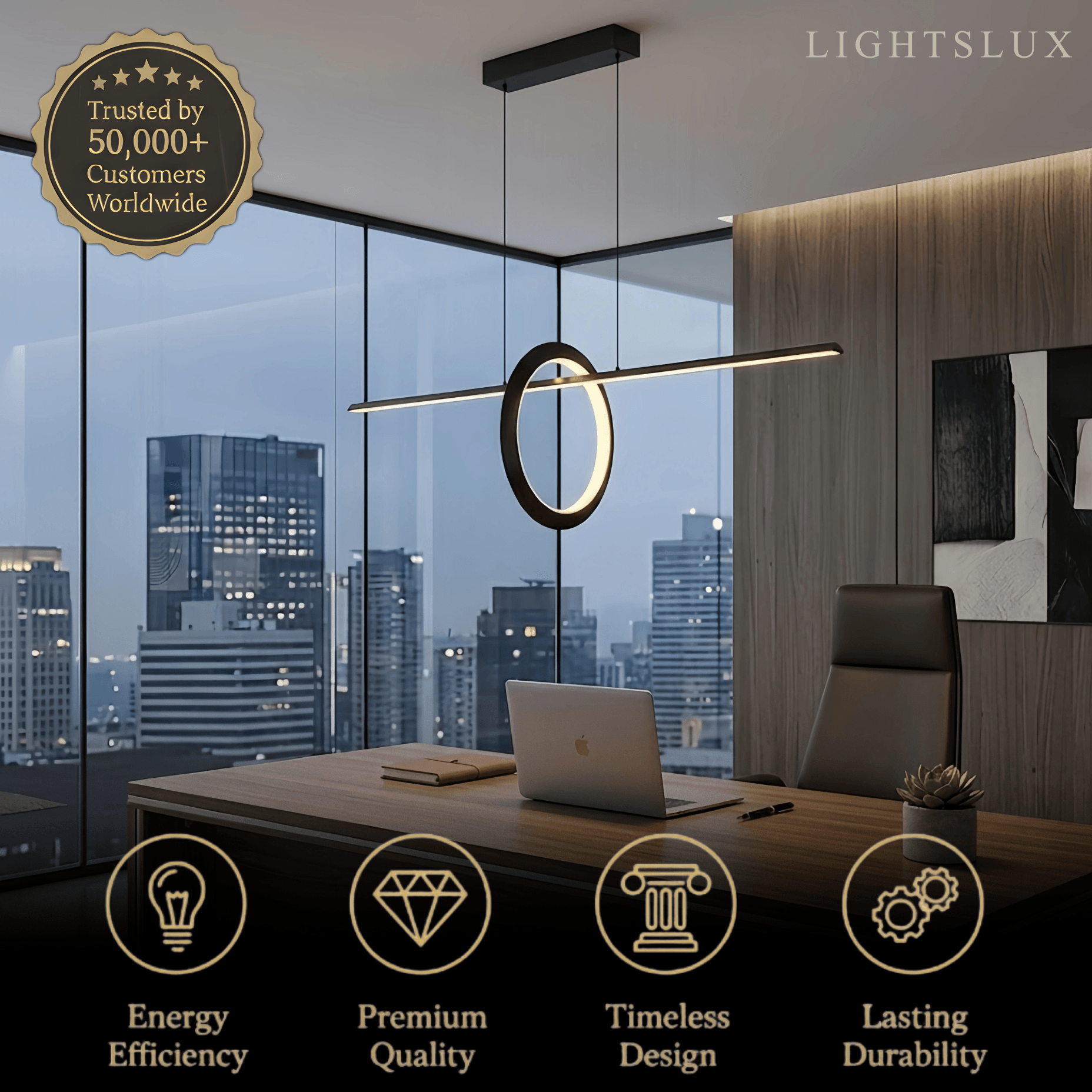 Minimalist Pendant Light — Metal & Silica Gel with Black & White