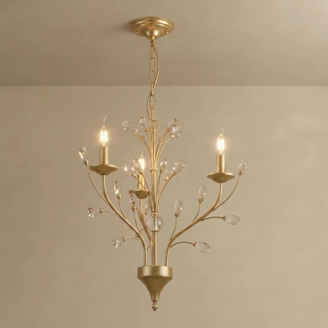Elegant Branch Chandelier – Gold Crystal for Living Room / Dining Room