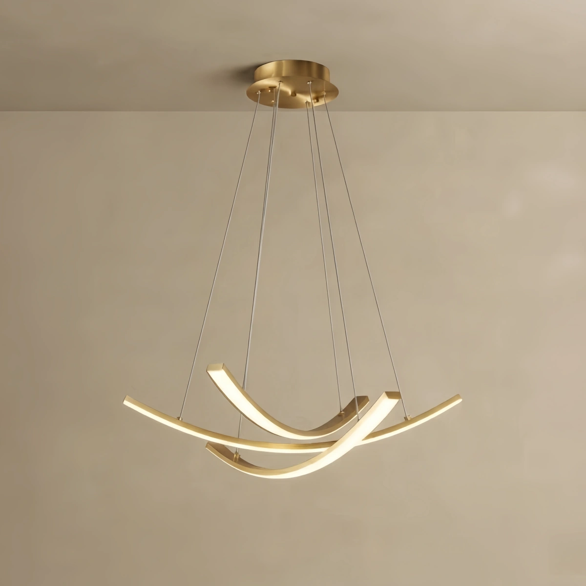 Arcato Modern Minimalist Chandelier — Brass Gold for Dining Room/Living Room