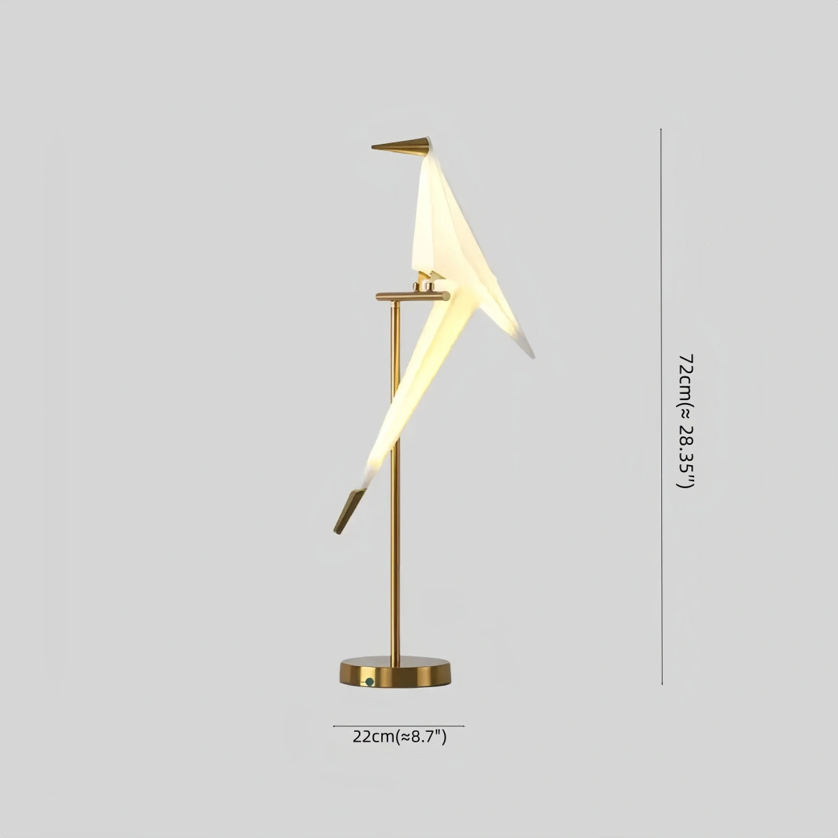 Vivara Nordic Table Lamp – Bird Crane Metal Black/Gold for Living Room / Bedroom