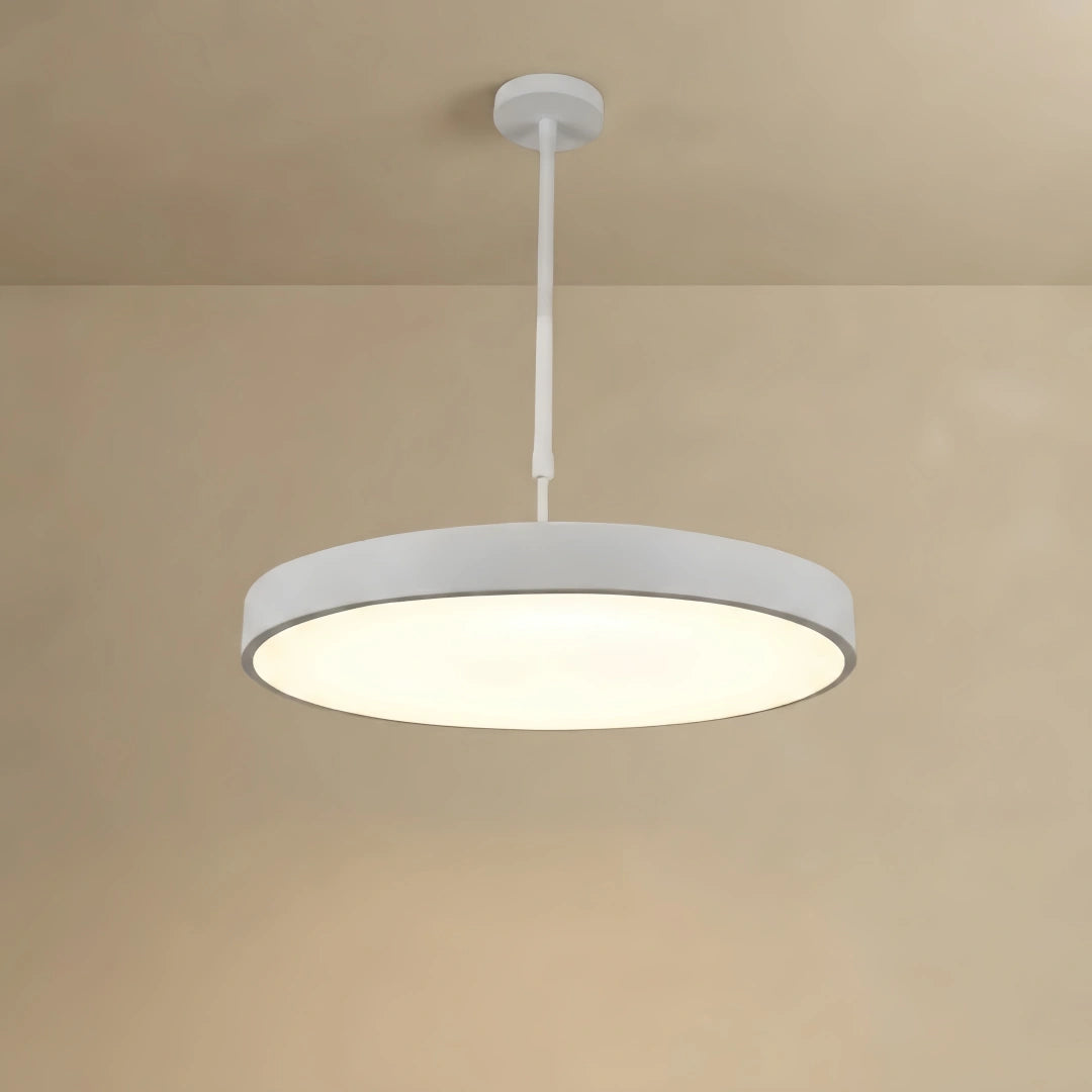 Arcato Modern Round Pendant Light -- Iron Acrylic Black or White