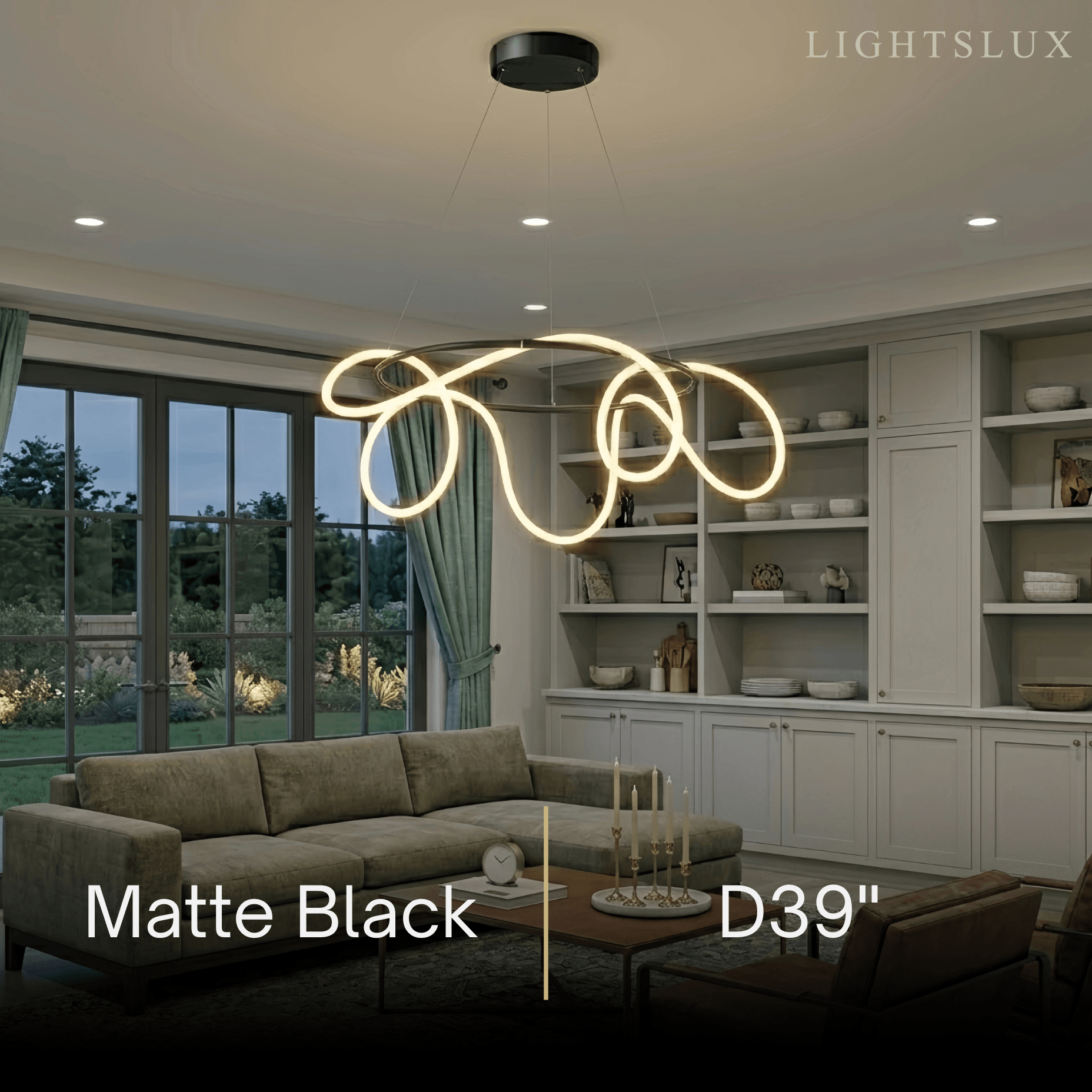 Arcato Minimalist Rope-Wrap Circular Chandelier
