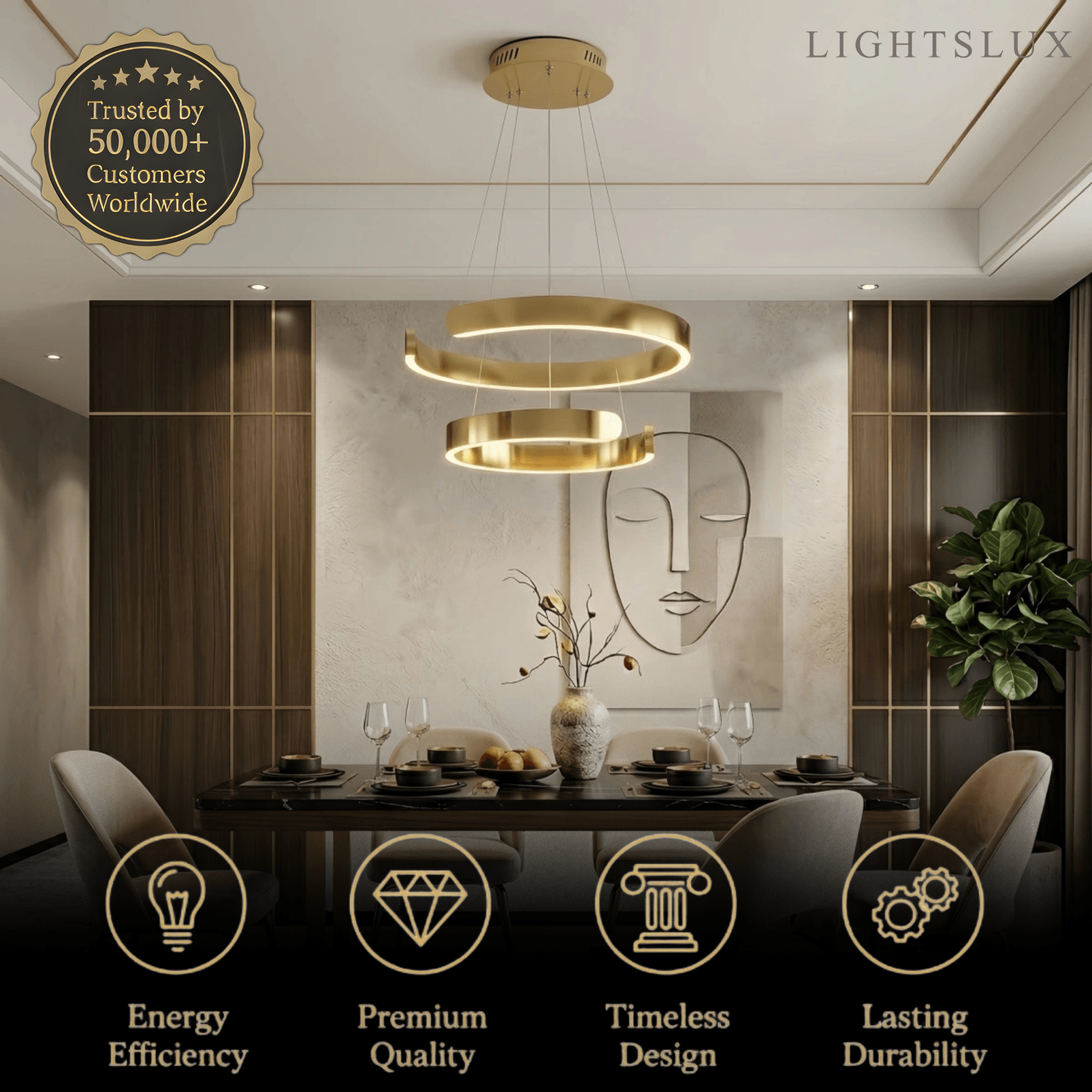 Vivara Modern Tiered Circular Chandelier