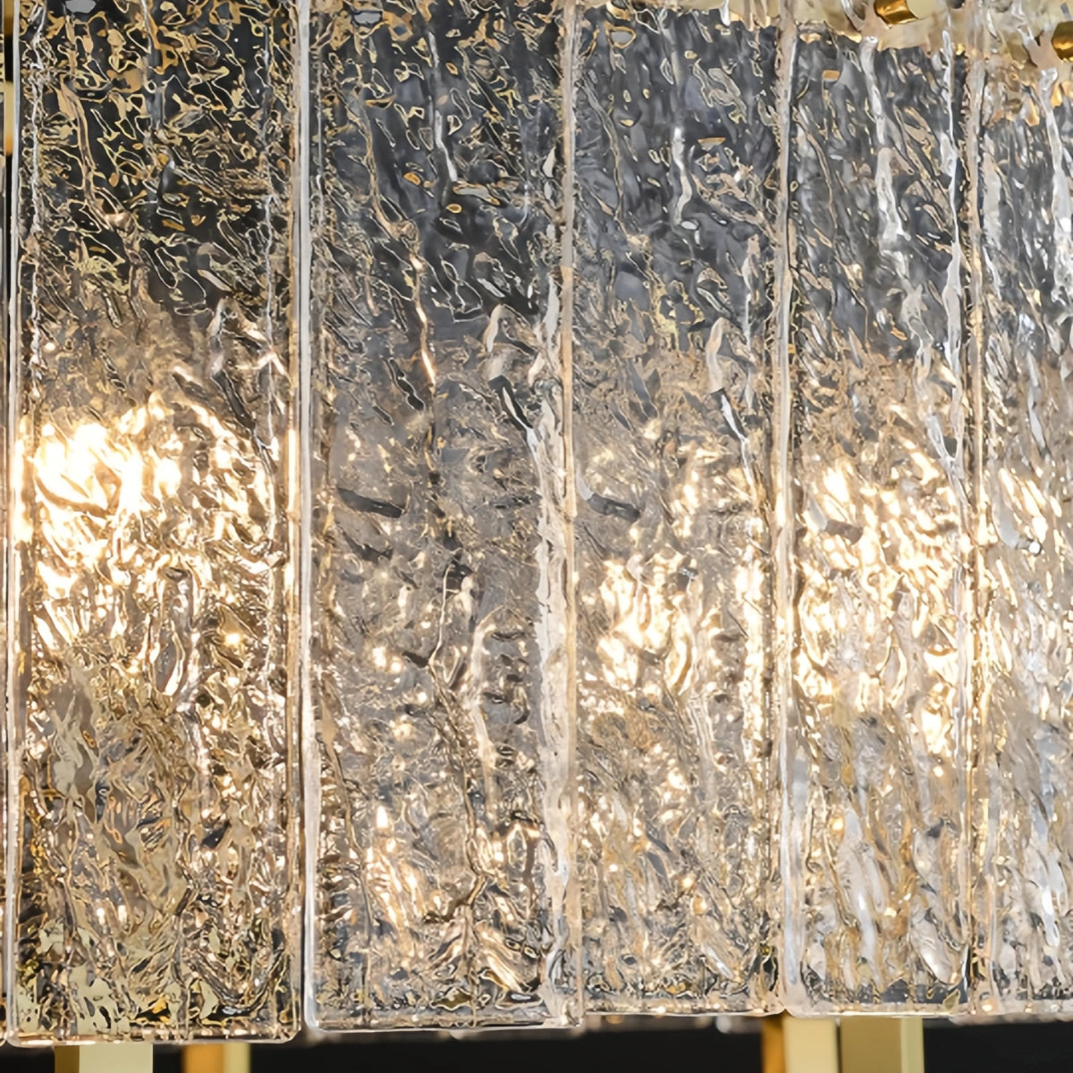 Excelis Modern Textured Glass Round Chandelier