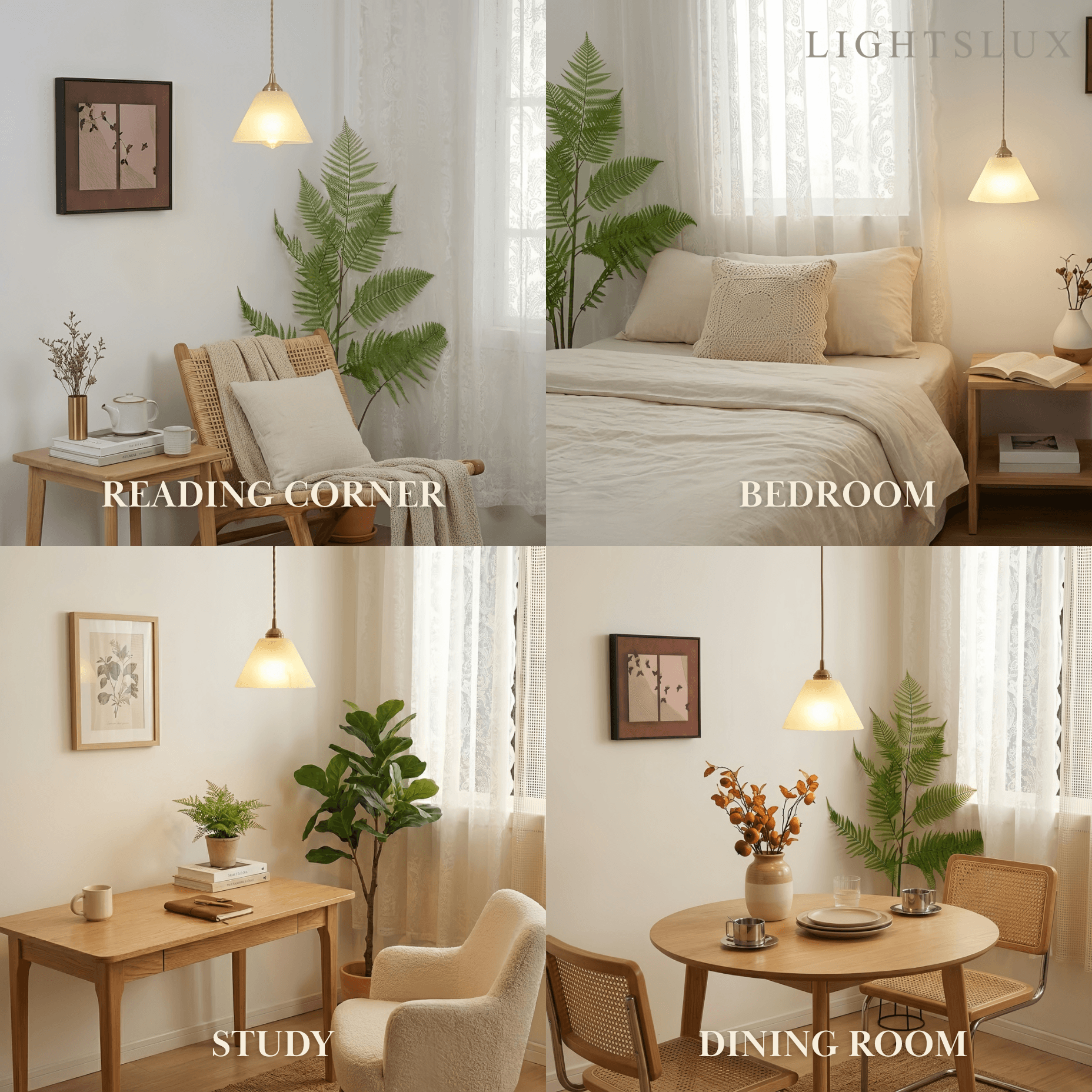 Alba Minimalist Alabaster Pendant Light – White
