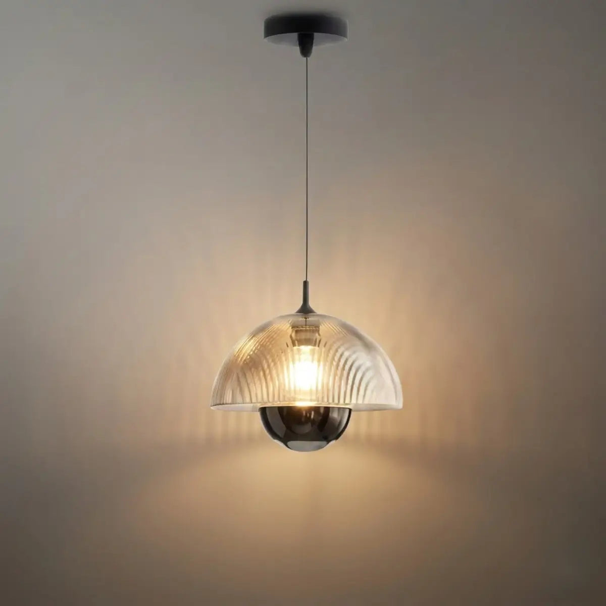 Velora Artistic Pendant Light -- Iron & Aluminum with Acrylic Shade, Pearl Black for Bedroom Dining Room