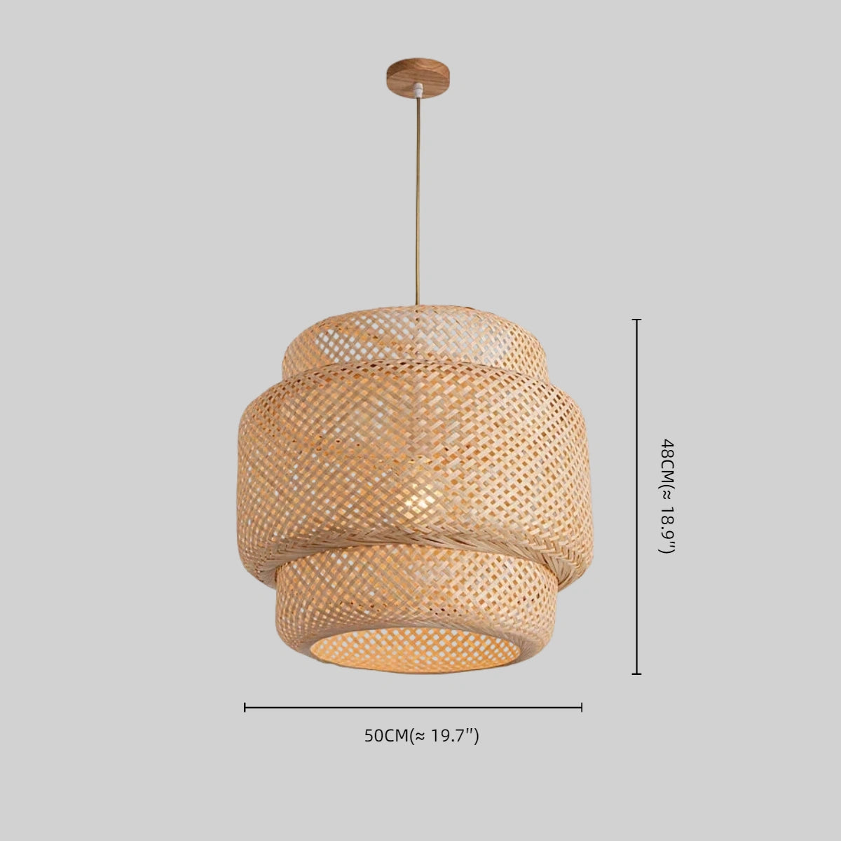 Bamburo Modern Pendant Lamp -- Hand-Knitted Bamboo & Brass