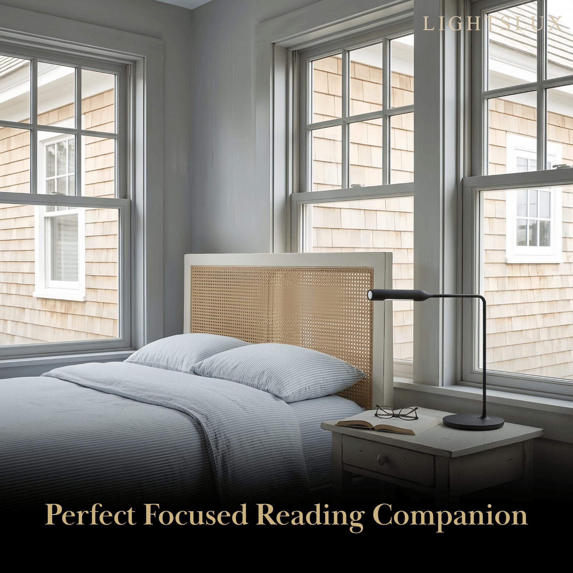 Arcato Minimalist Metal Table Lamp -- Black for Bedroom
