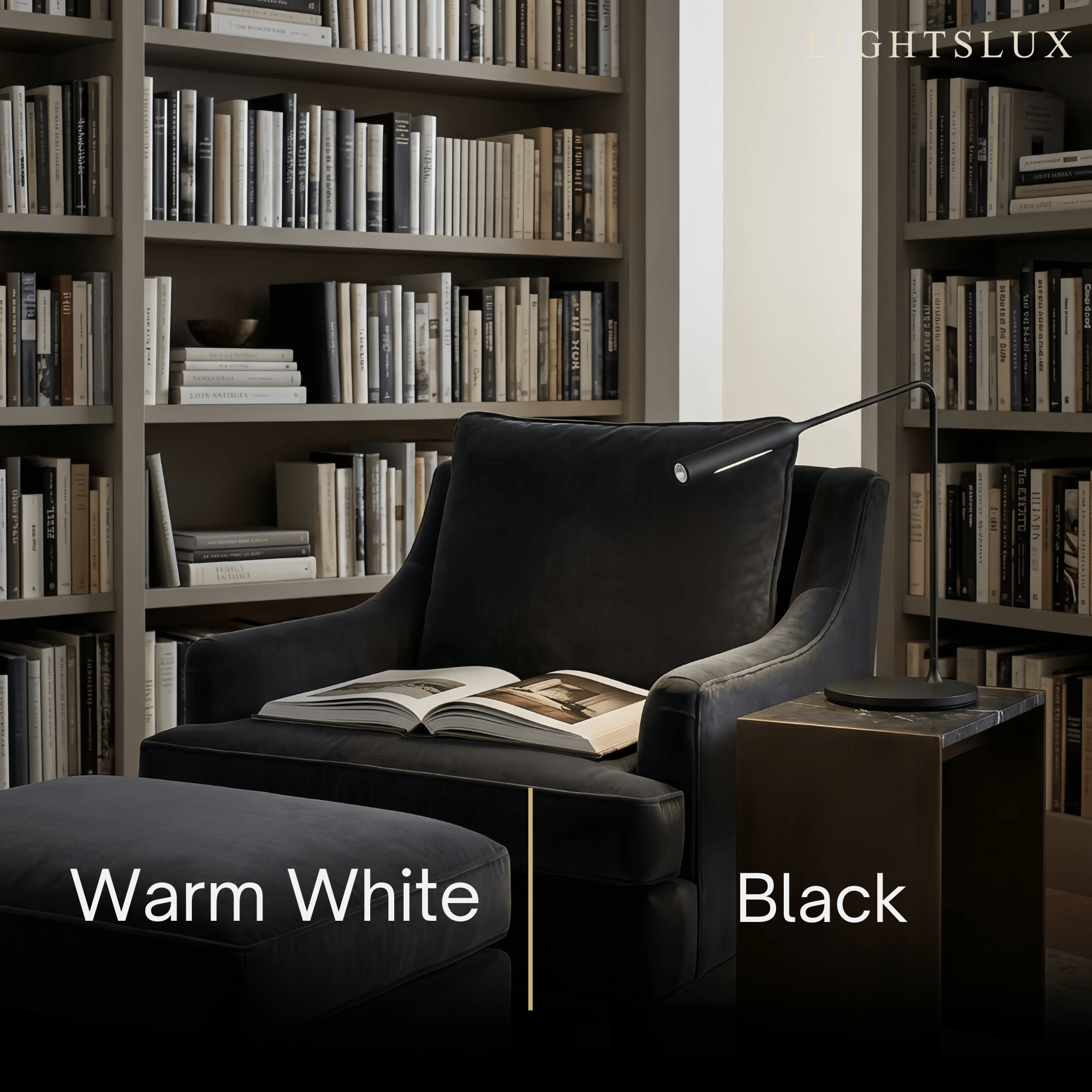 Arcato Minimalist Metal Table Lamp -- Black for Reading