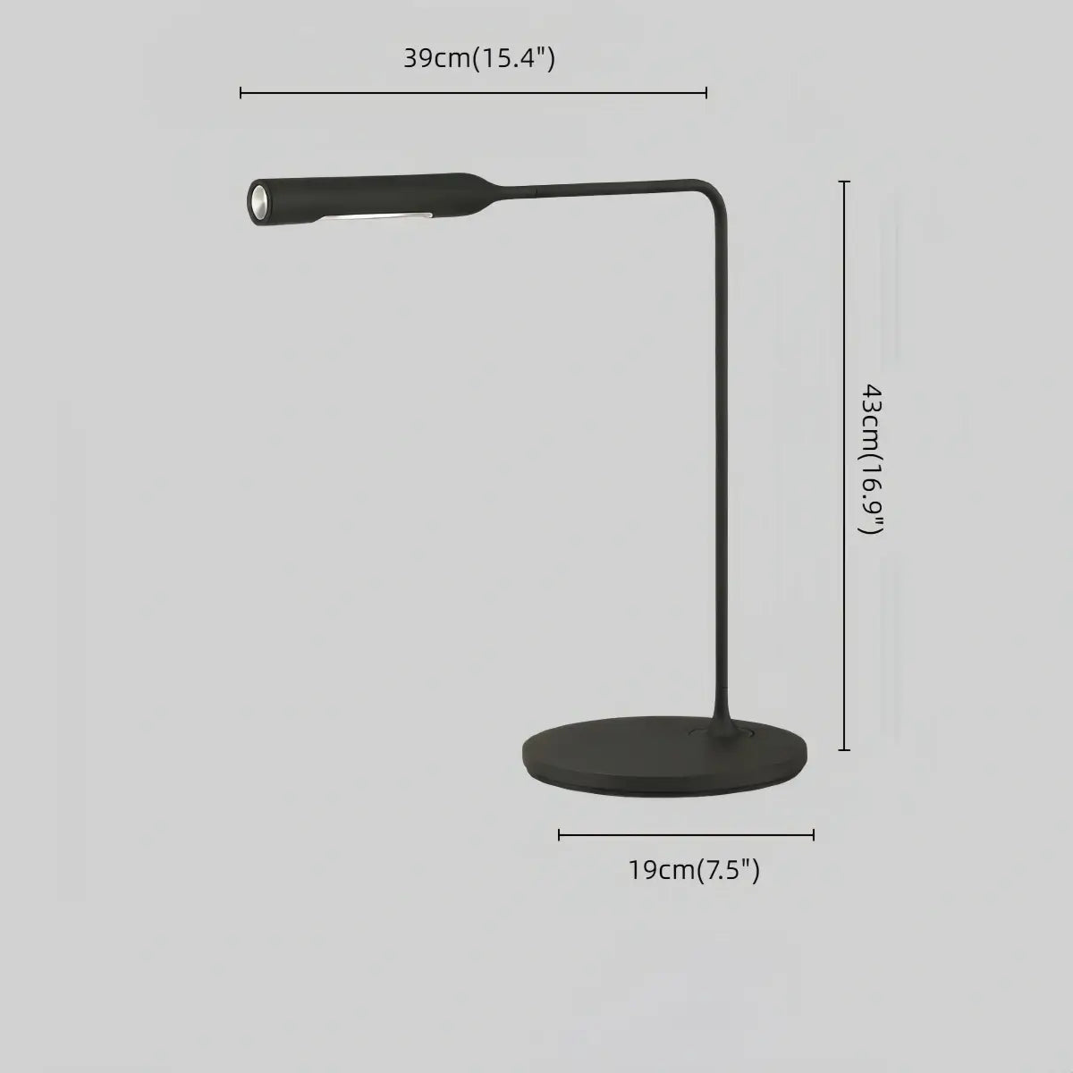 Arcato Minimalist Metal Table Lamp -- Black for Desk & Bedroom Size
