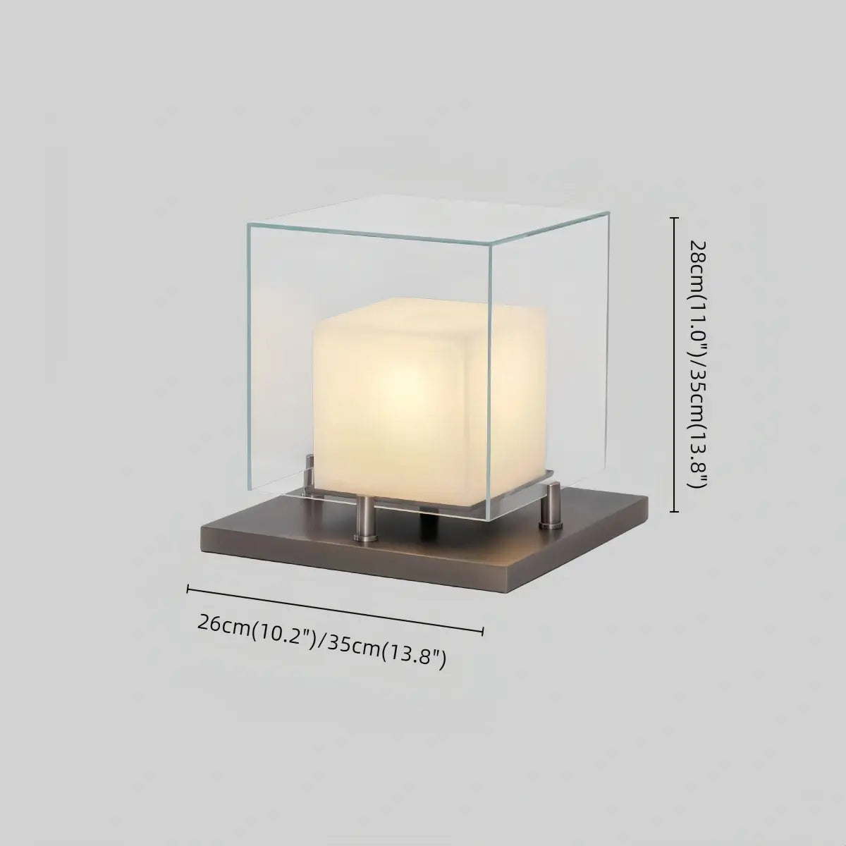Alba Designer Table Lamp -- Glass & Alabaster with Stainless Steel for Living Room Size