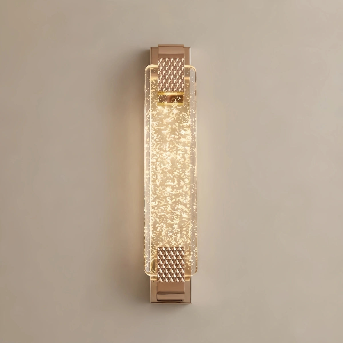 Lunara Modern Luxury Wall Lamp – Gold Crystal Rectangular Light for Living Room