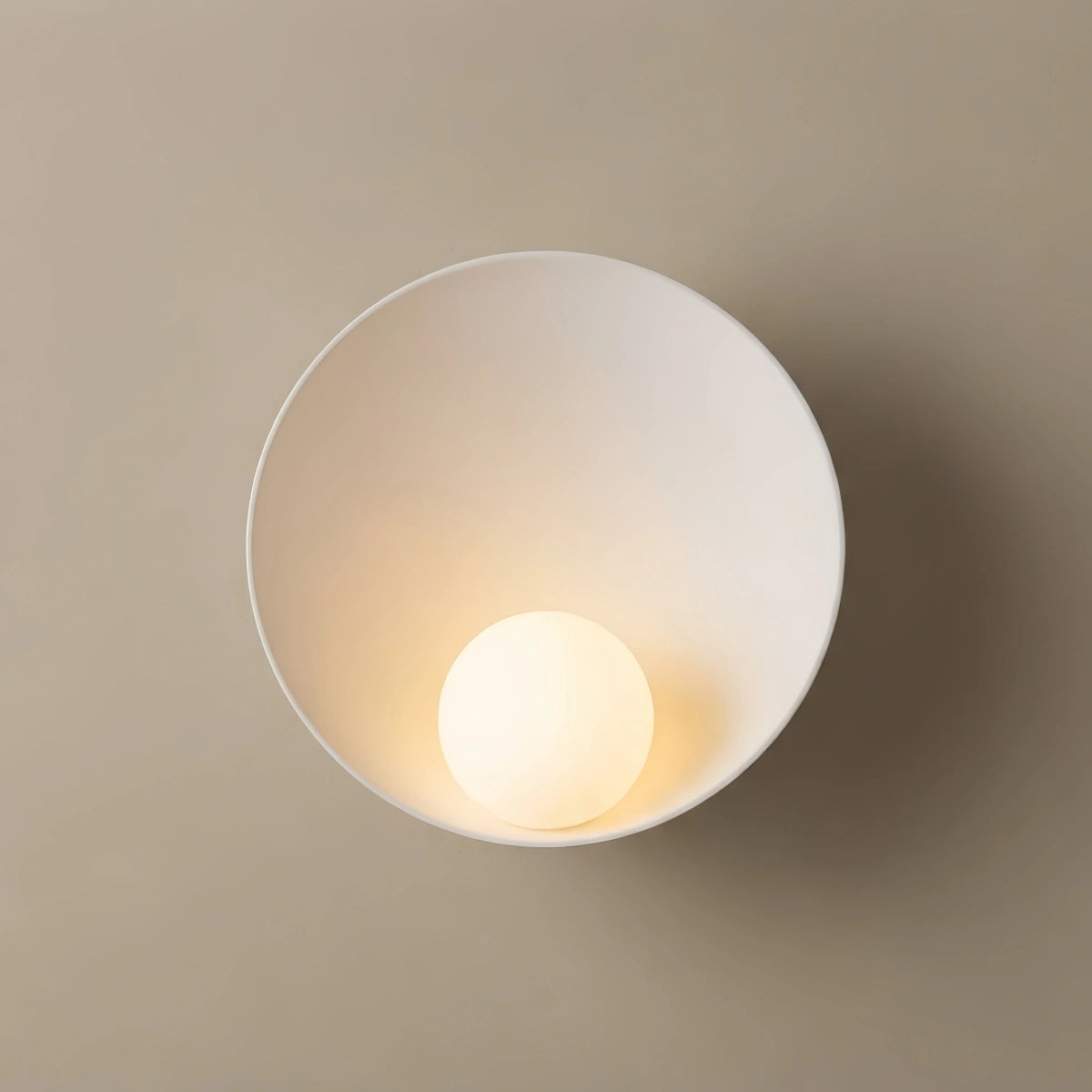Zenno Minimalist Rustic Bowl Wall Lamp — Natural Resin & Metal with Warm Glow Bedroom