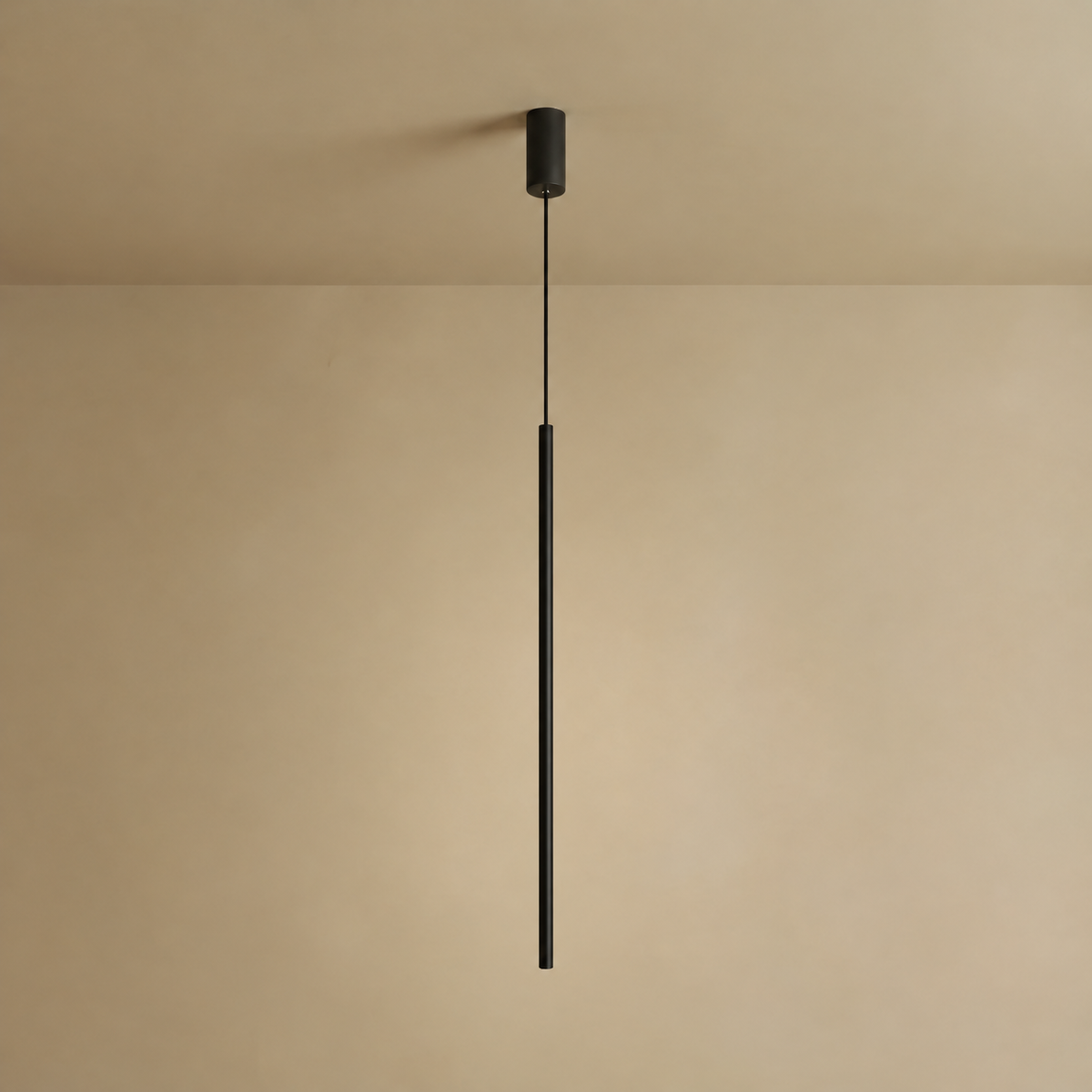 Arcato Minimalist Linear Pendant Light Black Metal Lamp for Bedroom
