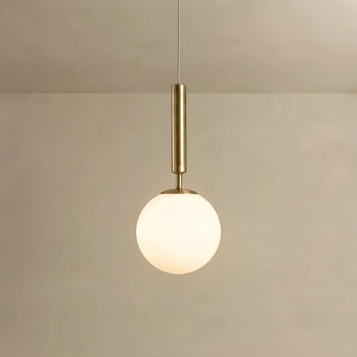 Vetro Modern Gold Pendant Light – Globular Glass/Metal Fixture for Dining Room