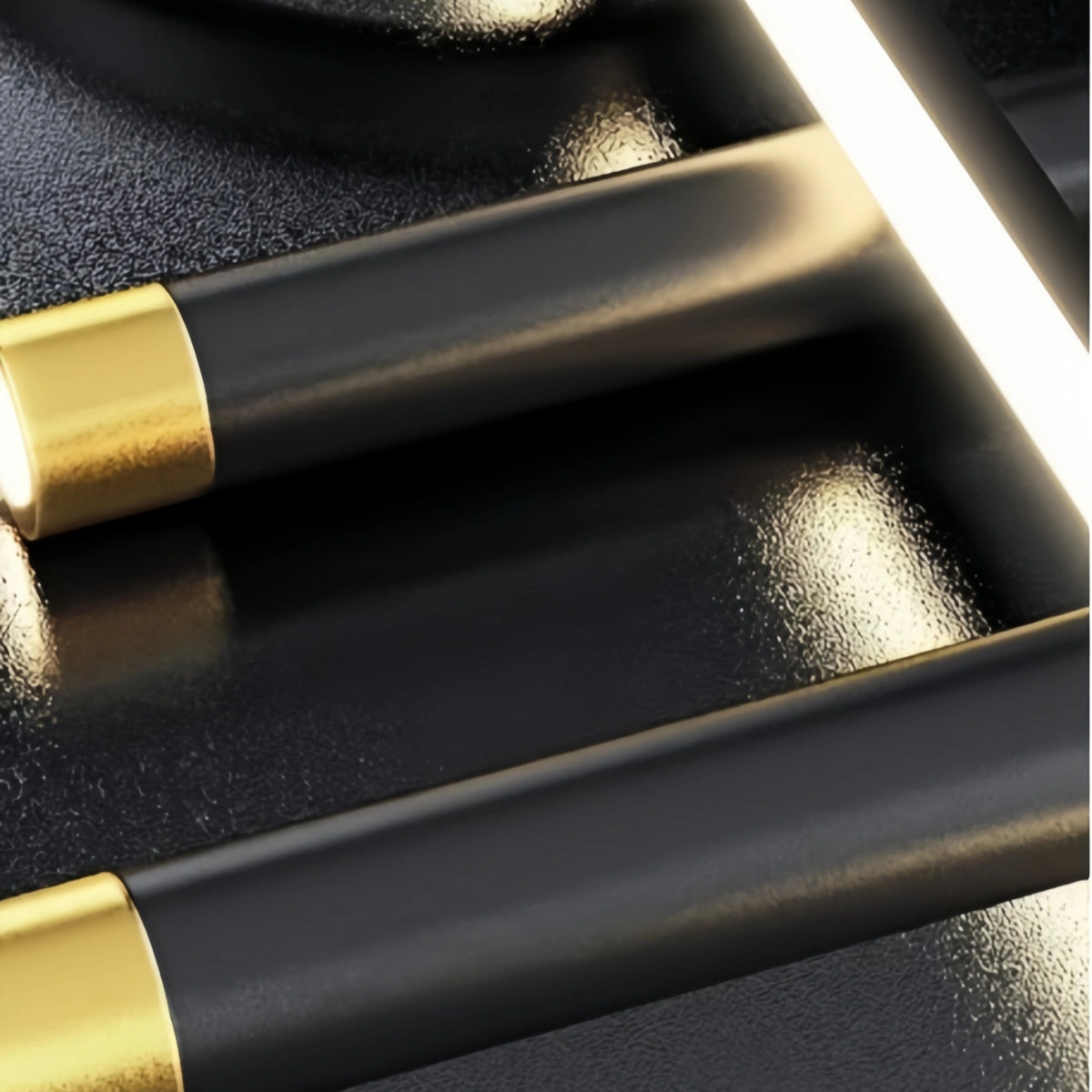 Arcato Modern Geometric Pendant Light — Black/Gold Metal & Acrylic Dining Room