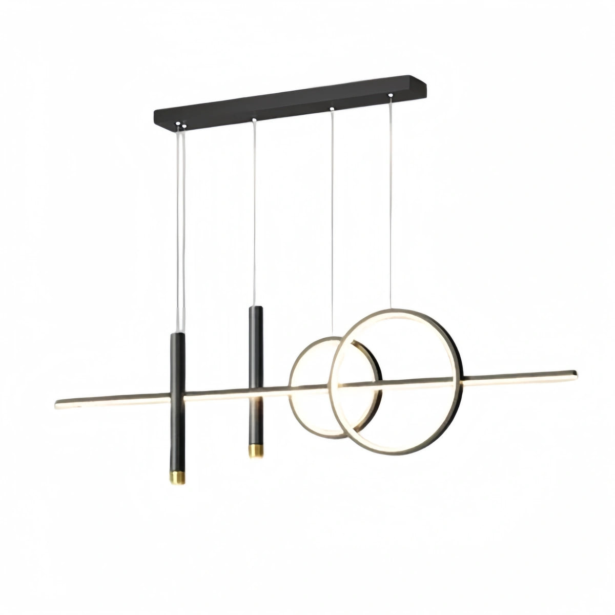 Arcato Modern Geometric Pendant Light — Black/Gold Metal & Acrylic Dining Room
