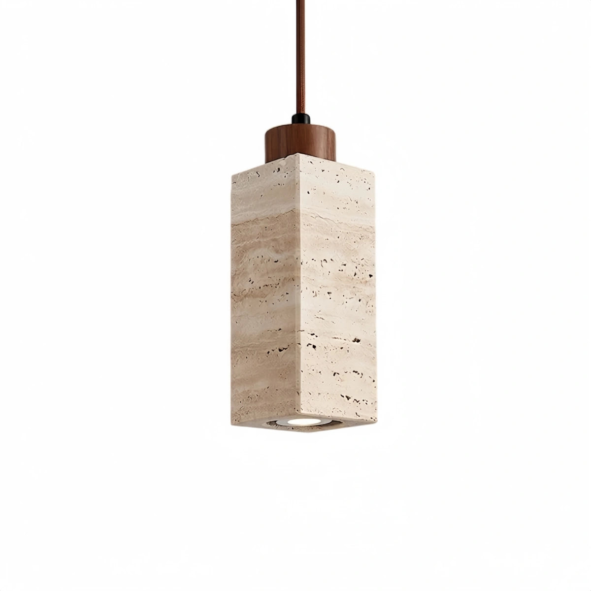 Strata Natural Column Pendant Light -Beige Travertine for Kitchen Island