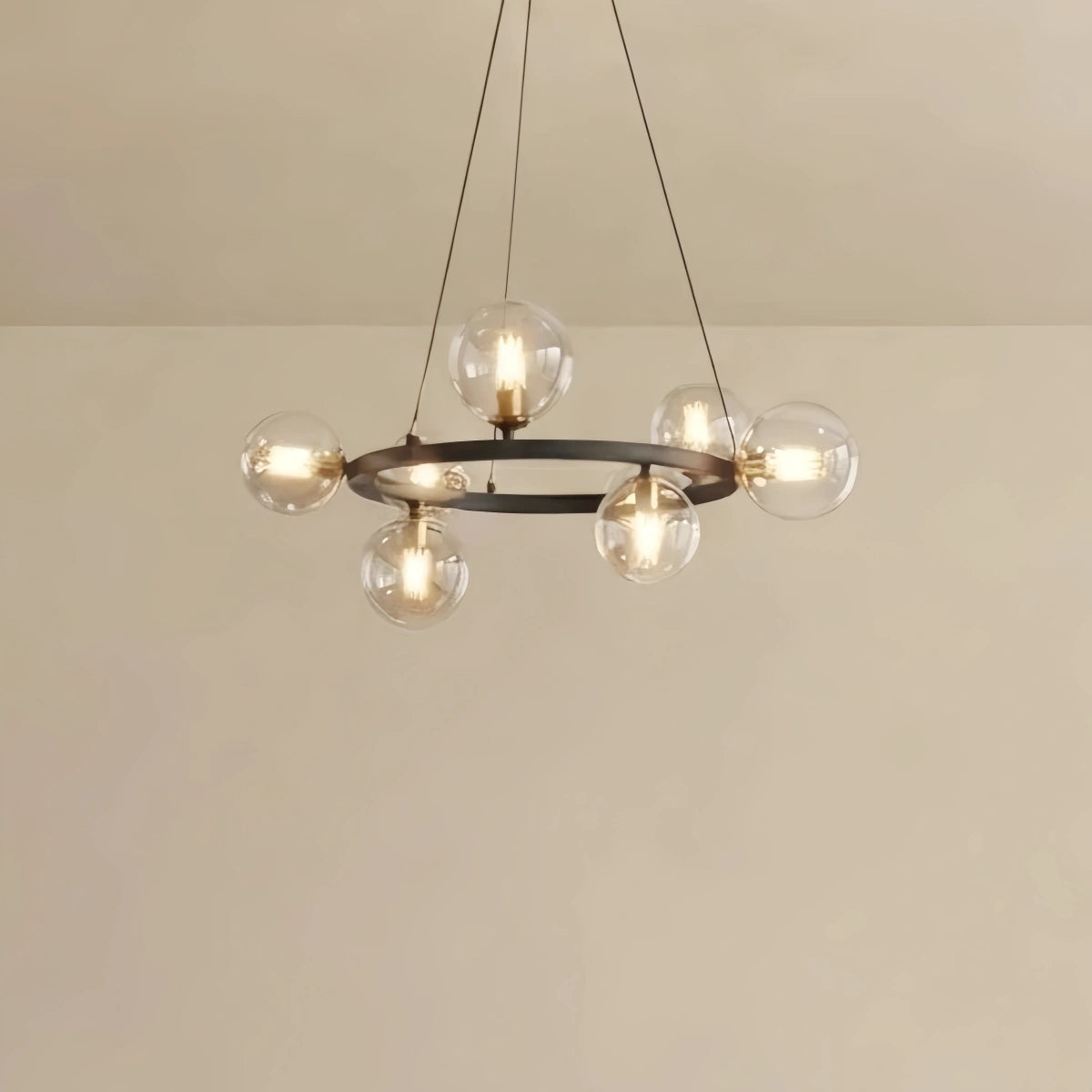Nebula Art Deco Gold Chandelier - Metal Frame with Bubble Design for Living Room