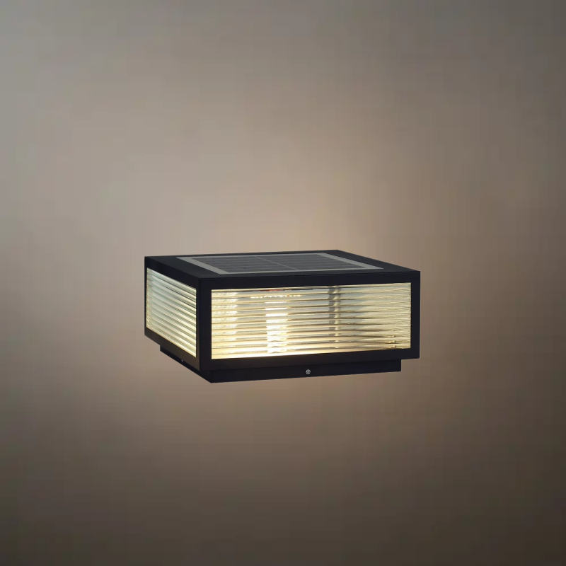 Irondale Modern Black Solar Pillar Light – Outdoor Lighting for Doorway/Path