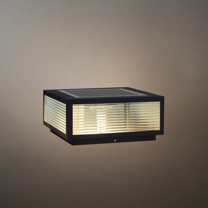 Irondale Modern Black Solar Pillar Light – Outdoor Lighting for Doorway/Path