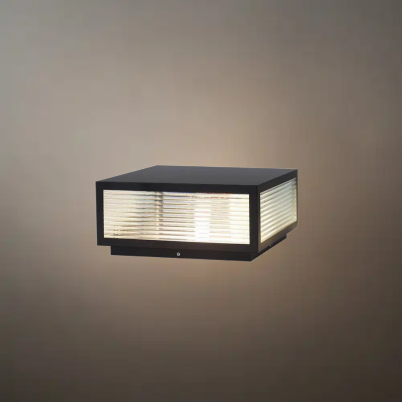 Irondale Modern Black Solar Pillar Light – Outdoor Lighting for Doorway/Path