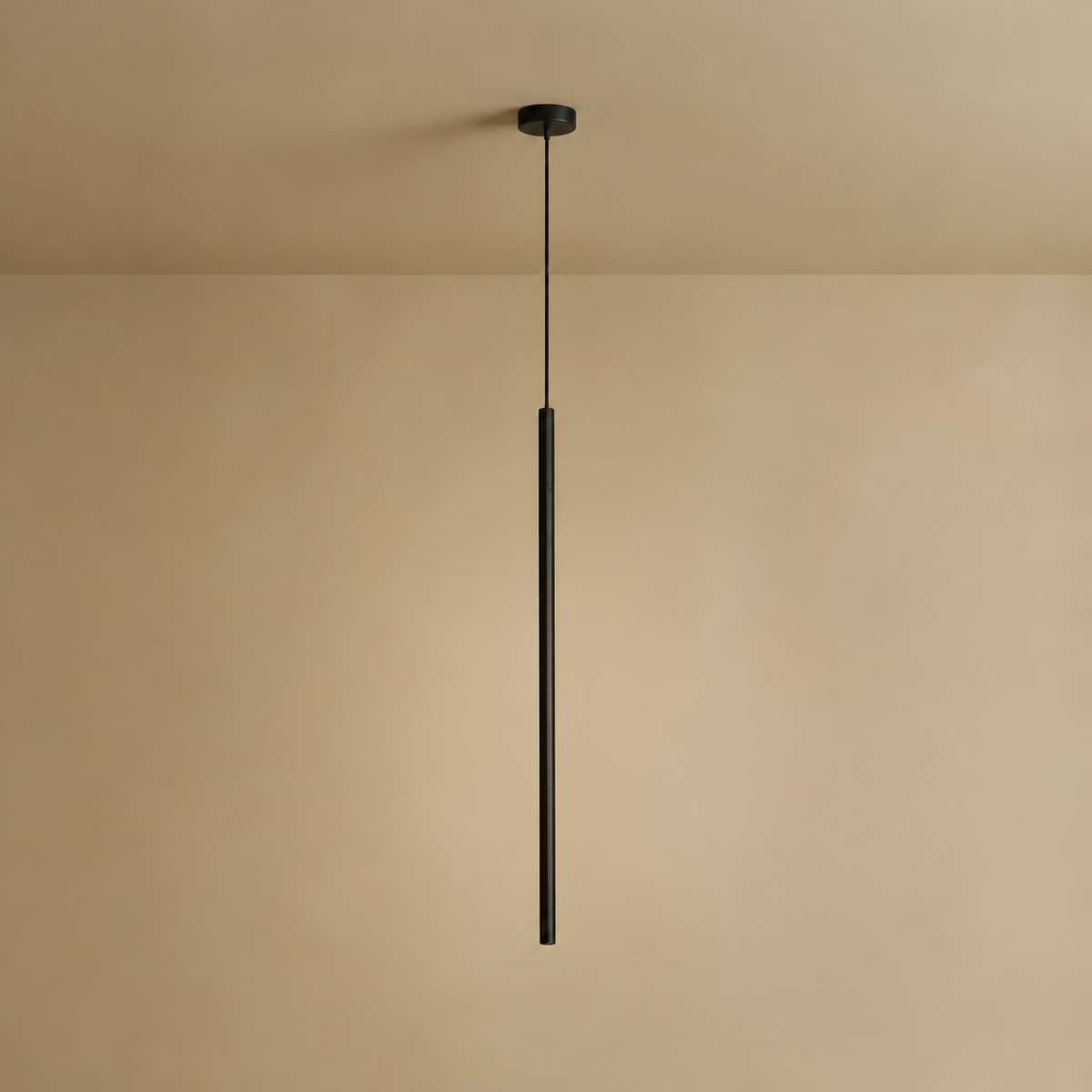 Arcato Minimalist Linear Pendant Light Black Metal Lamp for Bedroom