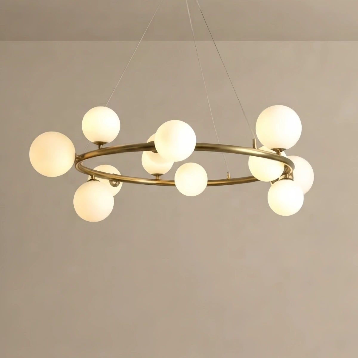 Nebula Art Deco Gold Chandelier - Metal Frame with Bubble Design for Living Room