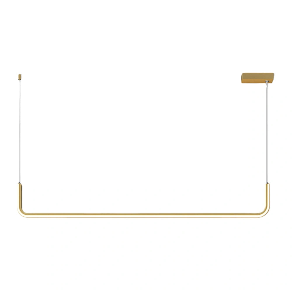Arcato Minimalist Linear Pendant Light – Black/Gold Metal/Acrylic for Dining Room