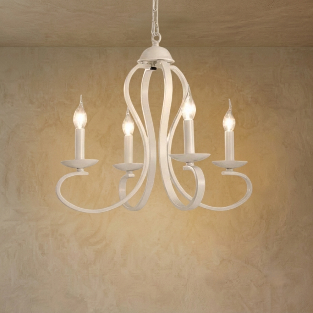 Excelis Vintage Candle Chandelier - Metal Multi-Light Fixture for Dining Room/Living Room